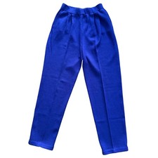 St. John Marie Gray Purple Santana Knit Pants Womens 4 High Rise Pleated 90s