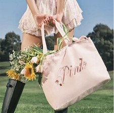 Victoria  s Secret Pink Striped Backable Tote, Large NWT