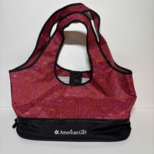 AMERICAN GIRL Doll Tote Black Red Pink Nylon Travel Bag Case Storage Carrier