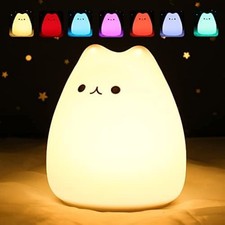 ZKLiLi Cute Cat Lamp, Night Light for Girls Bedroom, 9 8.9 10.2cm, light