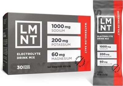 LMNT Wassermelonensalz Elektrolyt-Pulver, 30 Sticks, zuckerfrei, 1000mg Natrium,