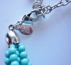 Necklace Joan Rivers Faux Turquoise Large Flowers Dangles  Vintage — photo 2