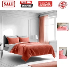 Bedspread Coverlet Set Coral-Rose – Prestige Collection - Comforter Bedding C...