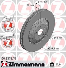 2x ZIMMERMANN Bremsscheibe Vorderachse u.a. für AUDI, VW