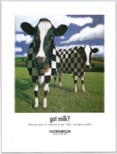 Got Milk Indiana Dairy Farmers Checkered Cows Indy 500 1990s Print Ad