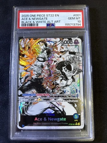 One Piece ST22-001 Parallel Ace Newgate Leader English Editions PSA 10