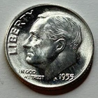 1955-P Roosevelt Dime - Exact Coin Imaged - 90% Silver Nice Condition Coin - 17