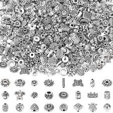 UPINS Tibetan Silver Spacer Beads, 1000Pcs Metal Small, Silver-1000