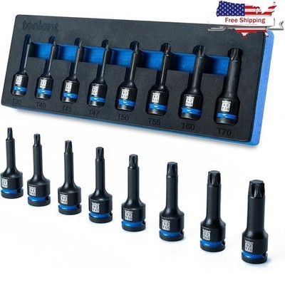 8Pcs S2 Steel Impact Torx Bit Set High Strength Rust Resistant Mechanics Tool US