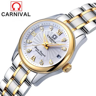 CARNIVAL Ladies Automatic Mechanical Watch Sapphire Crystal Waterproof Women's