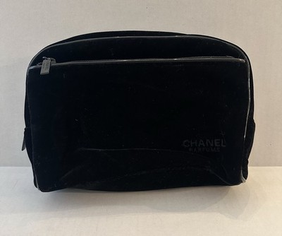 CHANEL Parfums x 5” Black Velvet Black Logo Cosmetic Makeup