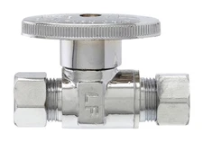Plumb Pak PP2071LF 3/8 x 3/8 Compression in. Chrome Shut-Off Straight Valve