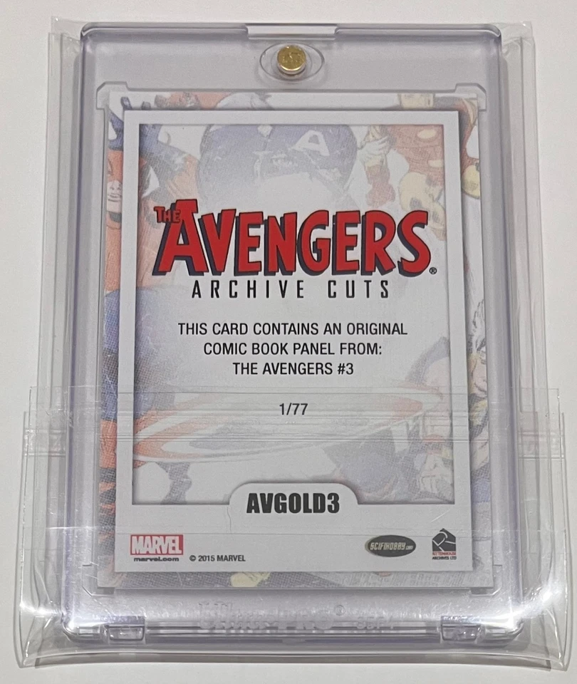 MARVEL COMIC CUT - 2015 - AVENGERS: SA - AVGOLD3 GOLD - 1/77 - HULK THOR - AV #3 - Image 4 of 4