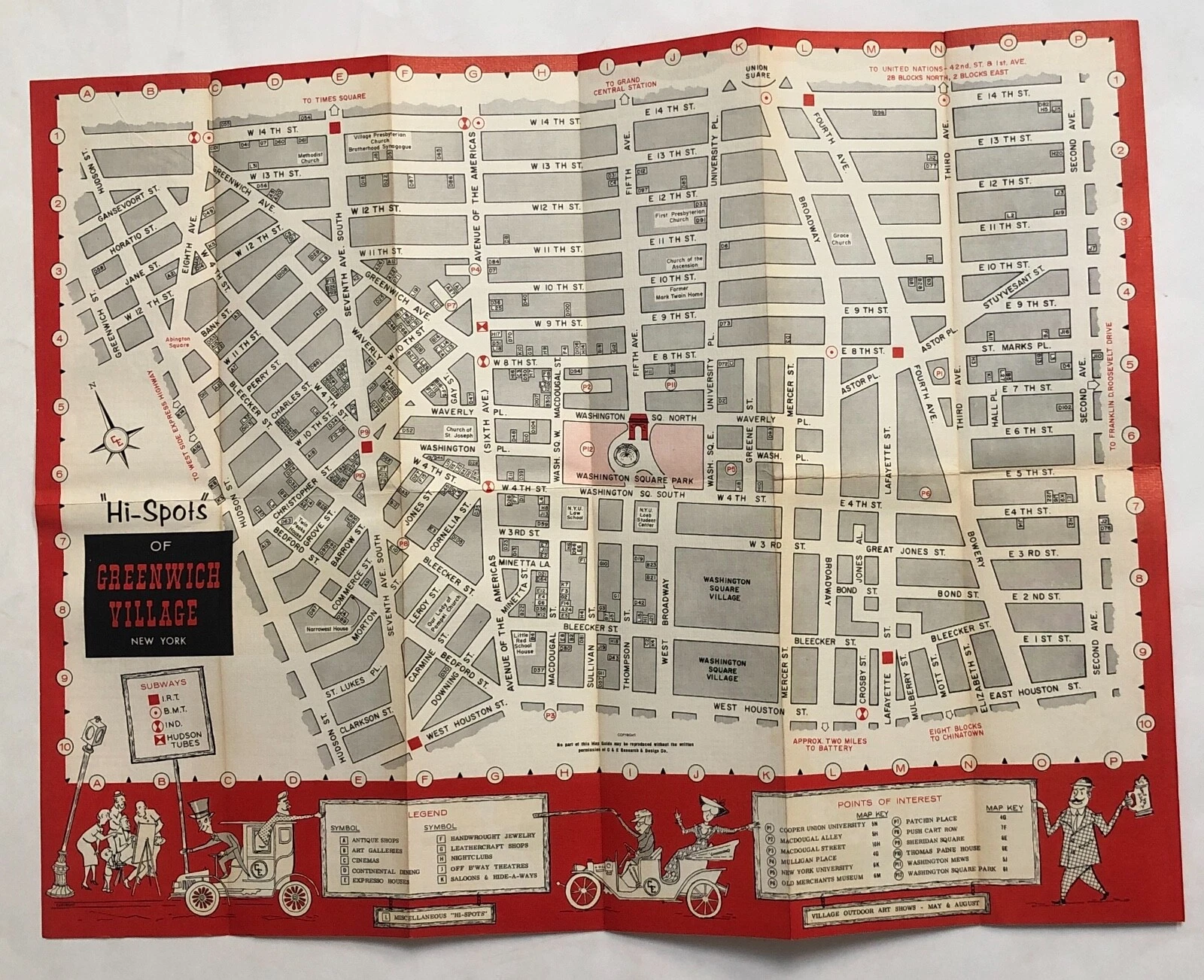 Vintage Street Map Guide GREENWICH VILLAGE, NEW YORK CITY, 1960's Very Rare!! - product detail image 3