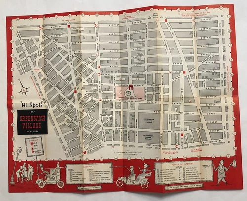 Vintage Street Map Guide GREENWICH VILLAGE, NEW YORK CITY, 1960's Very Rare!! image 3