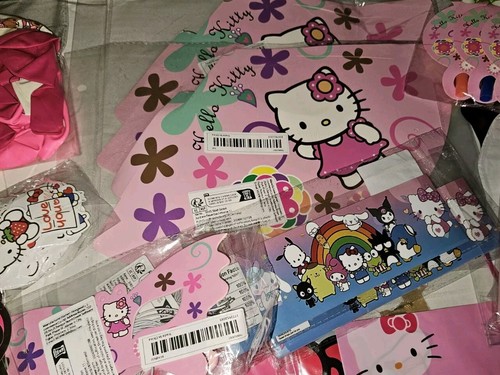 Enorme Lote de Suministros para Fiesta de Cumpleaños de Hello Kitty Globos, Toppers para Pasteles Cuernos, Sombrero - Imagen 9 de 15