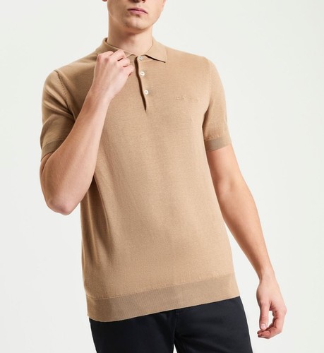 Camisa Polo Ben Sherman Tejida Manga Corta Para Hombre Inteligente Informal Cuello Jersey - Imagen 12 de 22