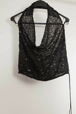 Astoundingly beautiful black sequined top. Size S