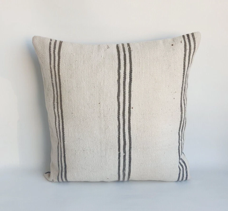Funda de almohada Kilim 24x24 grande vintage Oushak rayas Kilim sofá étnico cojín Foto 3 de 4