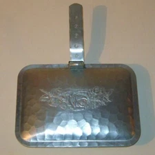 Vintage Hand Forged Aluminum Silent Butler! Roses & Leaves Design! Covered!