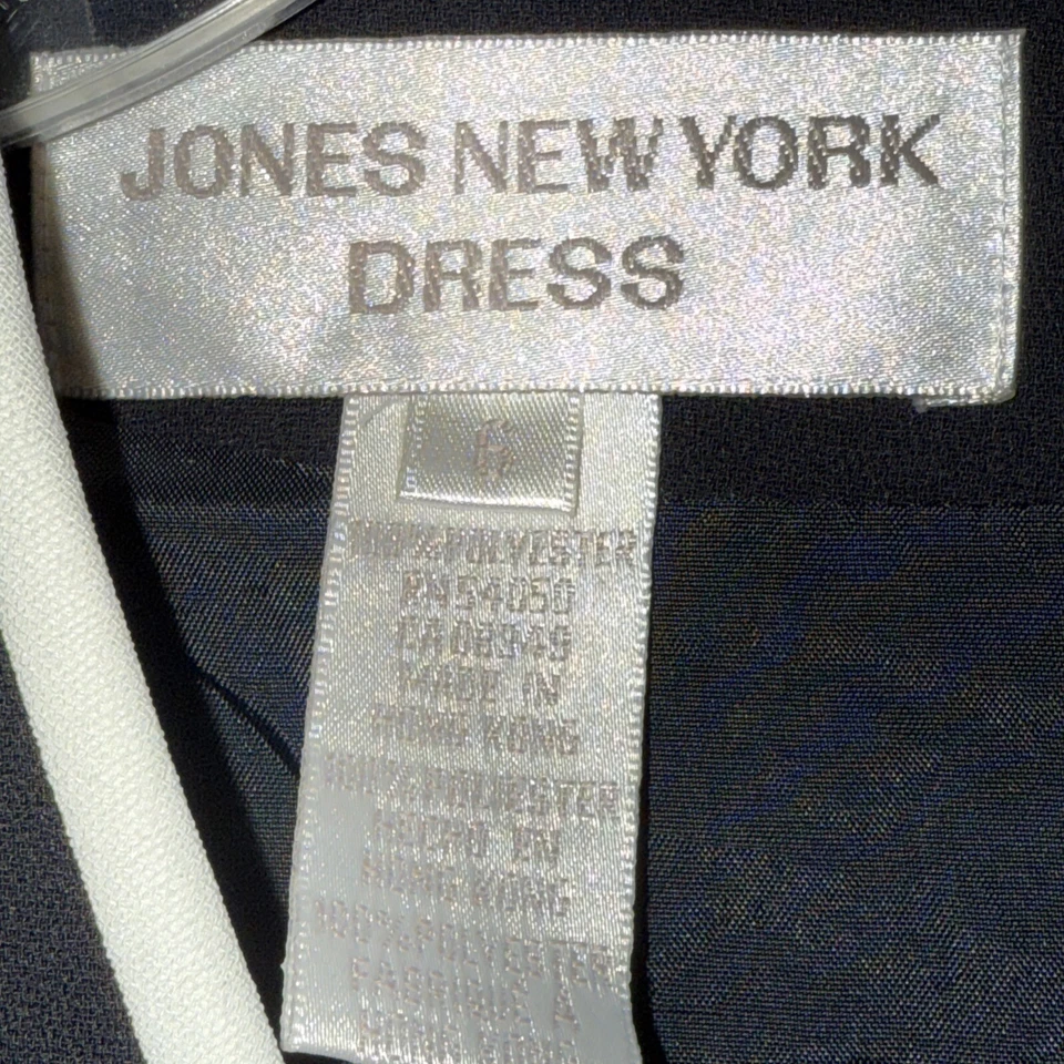 Jones New York Little Black 90’s Faux Wrap Cocktail Dress Women’s Size 6 Vintage - Image 2 of 4