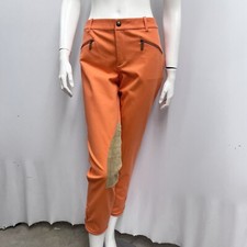 Ralph Lauren Blue Label Riding Equestrian Pants Orange Suede Inner Patch Size 10