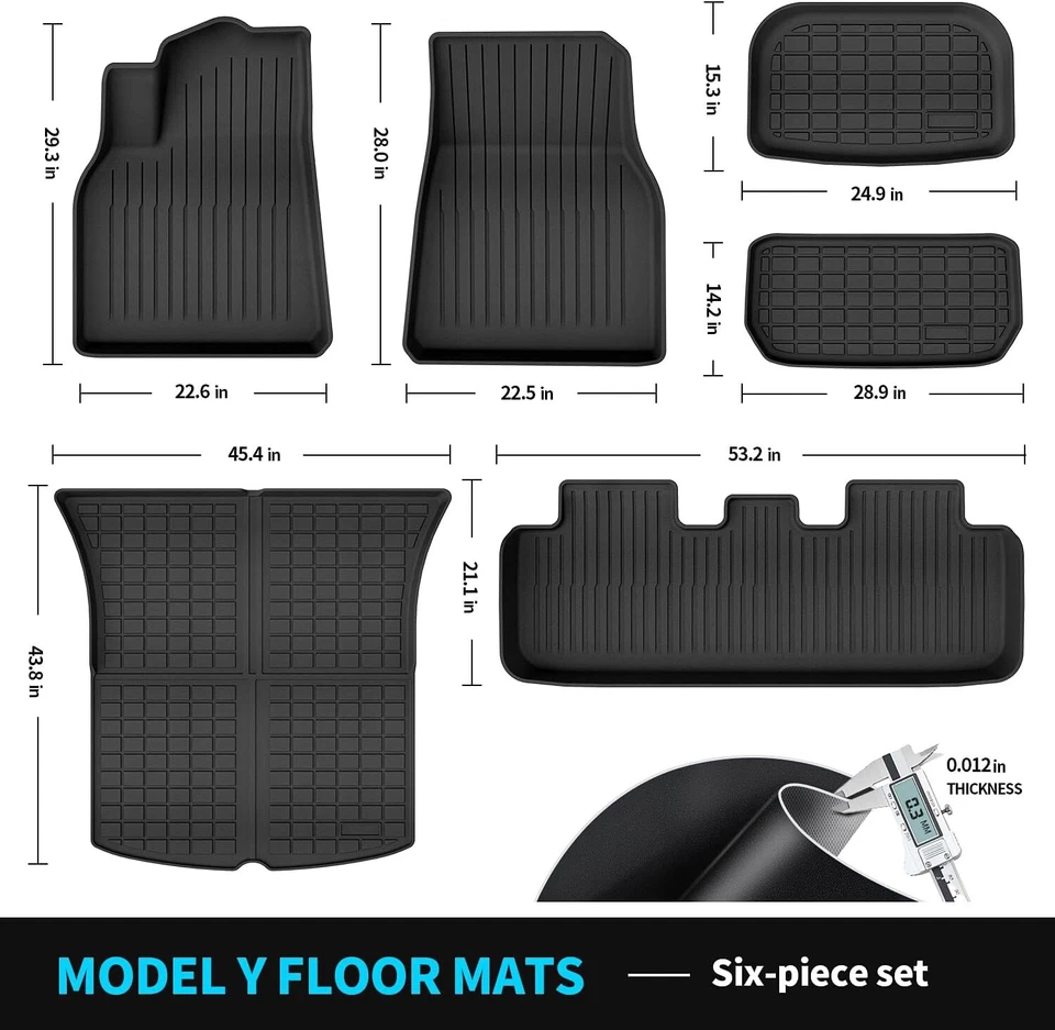 Alfombrillas aptas para maletero interior automotriz Tesla modelo Y clima Tesla Foto 3 de 4