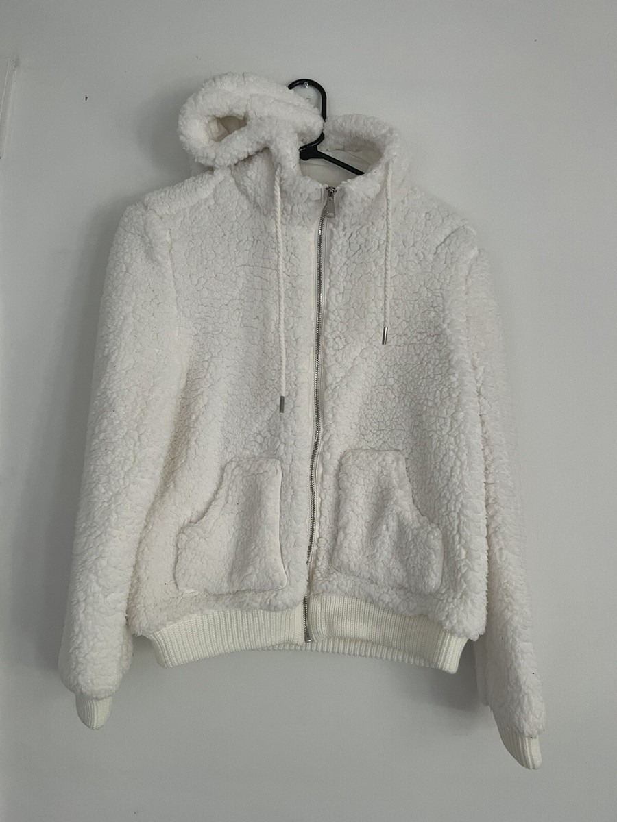 Ashley By 26 International White Super Soft Full Zip Hooded Jacket