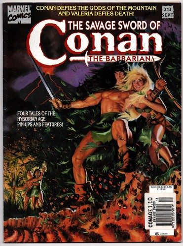 Savage Sword of Conan Vol 1 No 213 Sep 1993 (FN) (6.0) Marvel B&W Magazine - 第 1/2 張圖片