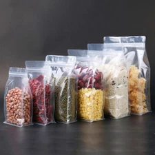 Resealable Matte Clear Plastic Stand Up Zip Bags Food Grade Package Lock Pouches