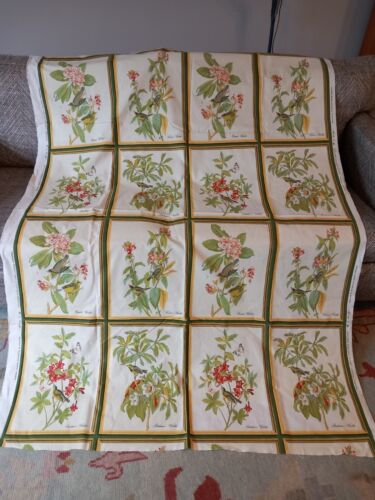Vintage  GREEFF fabric Audubon's Warblers Birds   Swainson print cotton fabric - Picture 1 of 24
