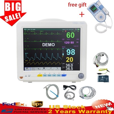 12'' Multi-Touch Screen ICU CCU Monitor ECG NIBP RESP TEMP SPO2 PR+GIFT CE