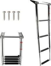 Amarine Made 4 Step Stainless Steel Durable Telescoping Boat Ladder Swim Step