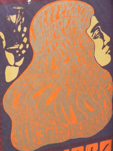Grateful Dead Jefferson Airplane 1966 New Year Bash Fillmore Postcard on Wood - Picture 4 of 9