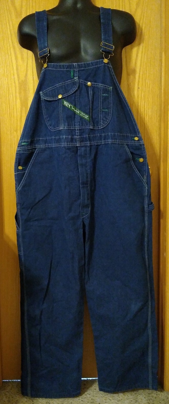 Vintage USA Key Imperial Aristocrat of Overalls Denim Bibs Blue Jean