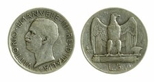 pci4646) Vittorio Emanuele III  (1901-1943) - 5 Lire Aquilino 1928 *
