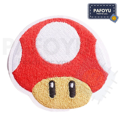 Super Mario Patch - Roter Pilz Kart Power UP Item Bügelbild Aufnäher Flicken