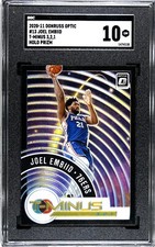 2020-21 Donruss Optic #13 Joel Embiid T-Minus 3,2,1 HOLO PRIZM SGC 10 GEM MINT