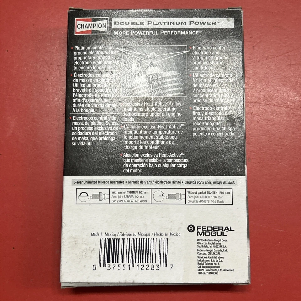 Bujías eléctricas Champion Double Platinum 7031 Dodge Caravan Toyota 94-81 x 6  Foto 2 de 2