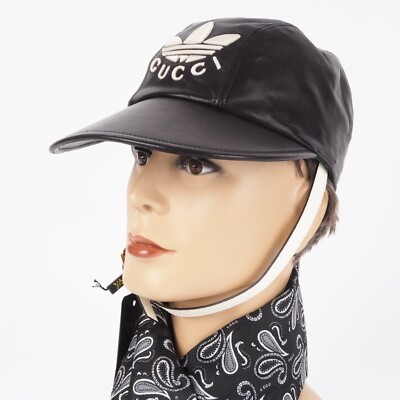 GUCCI x ADIDAS leather designer baseball cap 724622 cap NEW 2024