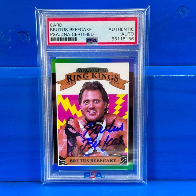 BRUTUS THE BARBER BEEFCAKE Autographed Custom 89 Ring Kings Card WWE WWF PSA