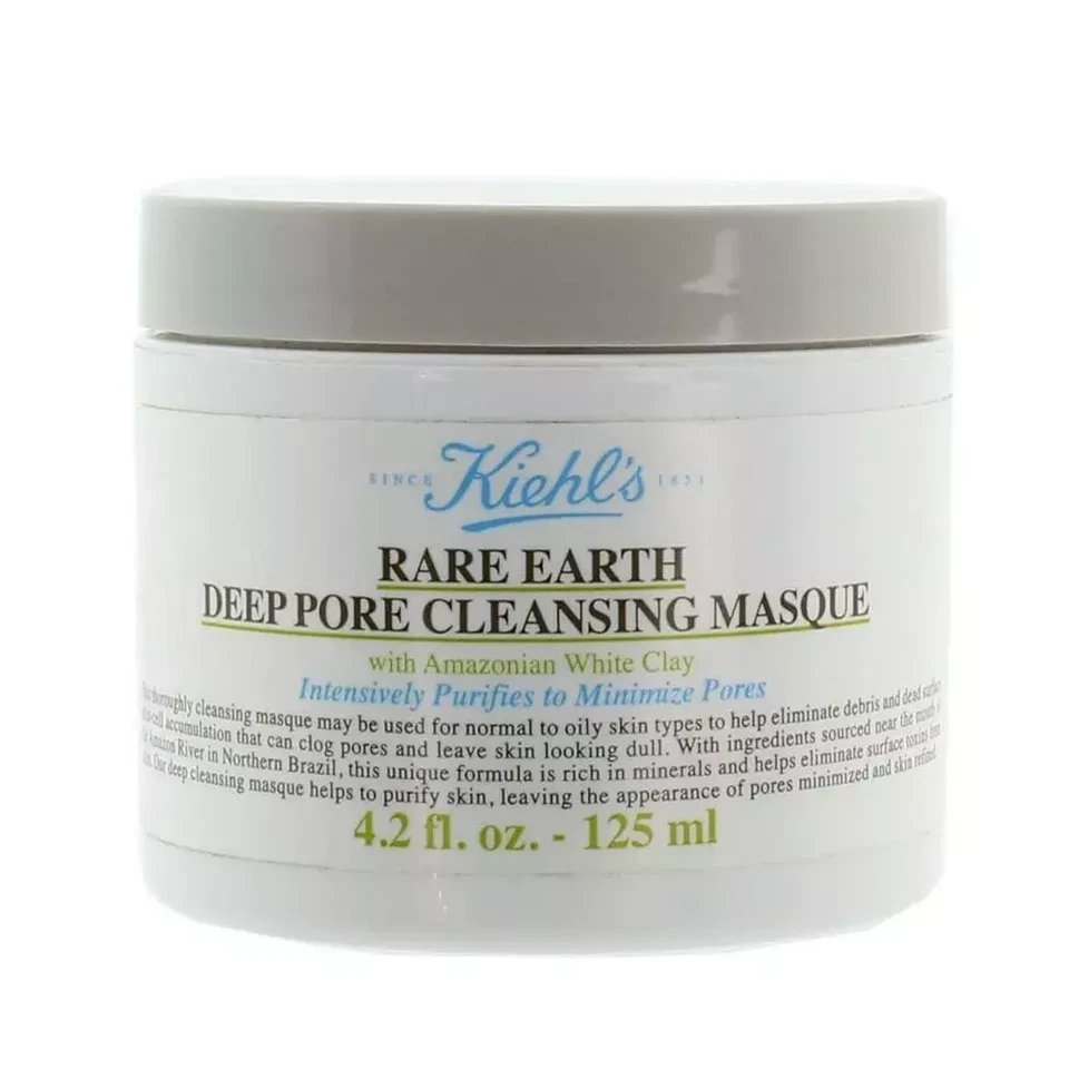 Kiehl's Clay Face Mask Rare Earth Deep Face Mask Pore Cleansing Detoxing -125ml