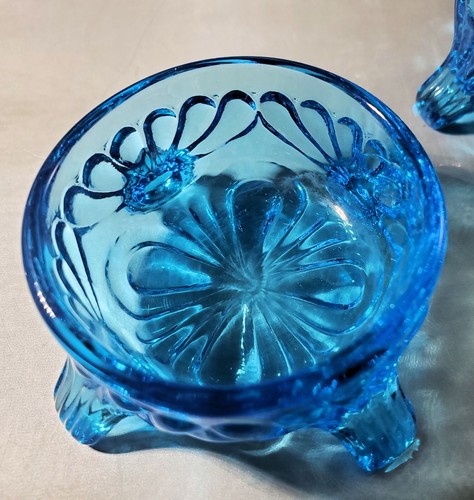 2 Imperial Glass CAPRICE BLUE Open SALT Dishes Excellent Condition, 70s Era - Picture 5 of 6