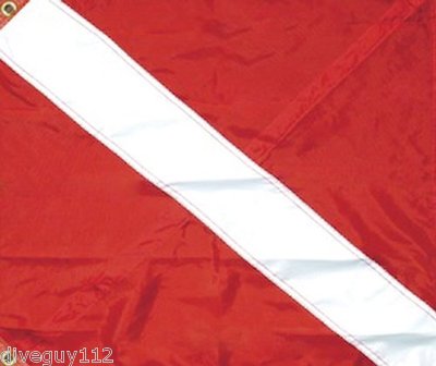 Trident Diver Down Flag 96'' x 120'' Nylon Ösen Tauchflagge 8ft x 10ft DF57