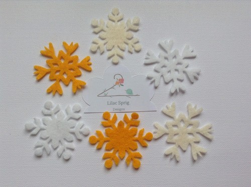 Lacy Felt Snowflakes, Felt Die Cut Snowflakes - Picture 14 of 19