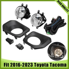 Bumper Fog Lights Clear Lamp w/Wiring For Toyota Tacoma 2016 2017 2018 2019-2023
