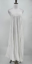 Free People Intimately White Gauze Cotton Long Nightgown Slip Dress Sz M