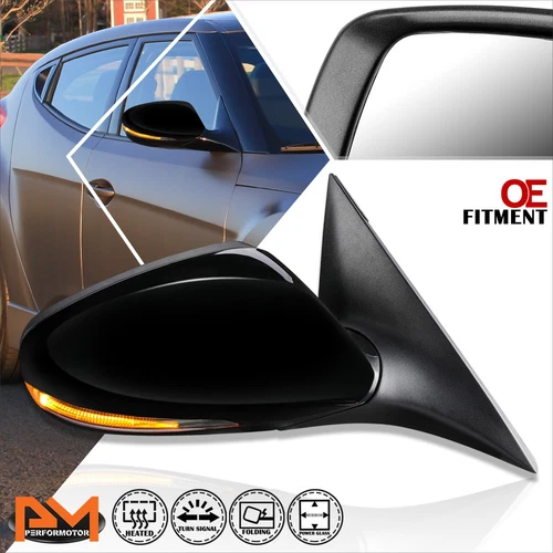 For 13-14 Hyundai Veloster OE Style Powered+Heated+Turn Signal Side Mirror Right