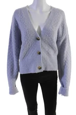 Elodie Womens Buttoned Long Sleeve Pullover Sweater Blue Size XL