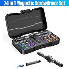 24-in-1 Ratcheting Screwdriver Set Precision Ratchet Wrench Tool Kit
